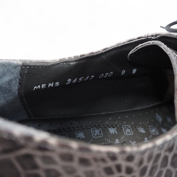 Stacy Adams Merrick Embossed Crocodile Leather Square Toe Oxfords Grey Men's 9W - Picture 10 of 11
